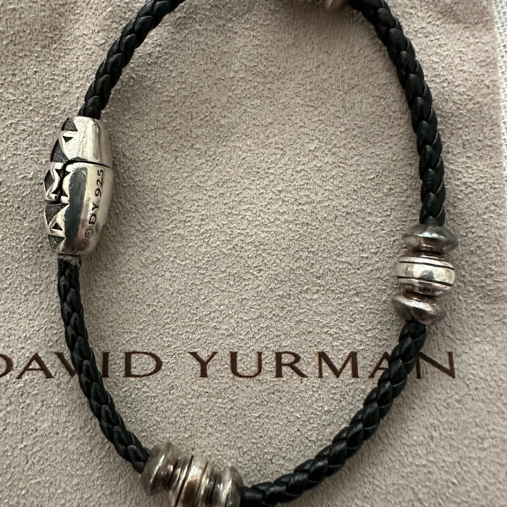 Authentic EUC Small Men’s David Yurman Black and Silver Cable Bracelet - Picture 5 of 7